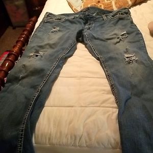 silver jeans distressed baby boot tuesdays. size 24w